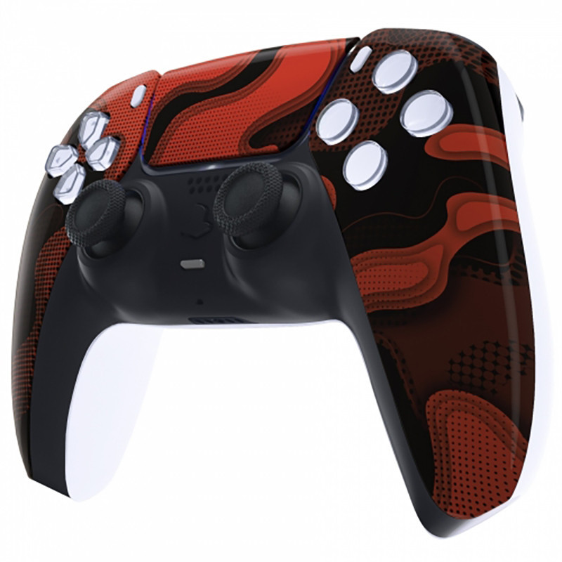 PS5 Dualsense Controller Front Shell With Touchpad Glossy Red Black