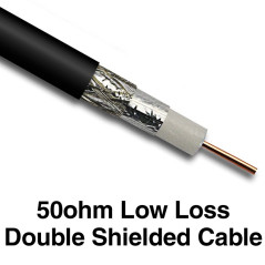 Hi-Grade Low-Loss 50 ohm Double Shielded Coax Cable 33cm X360 Spares