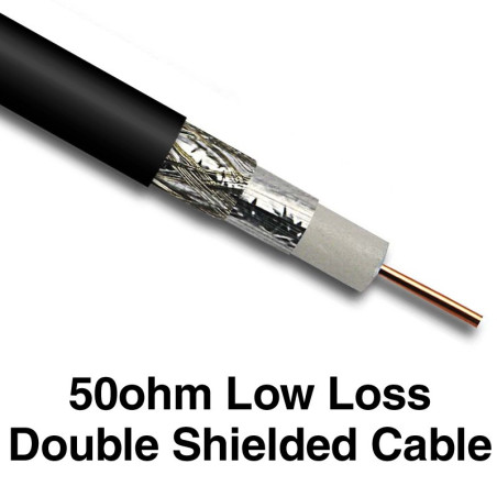 Hi-Grade Low-Loss 50 ohm Double Shielded Coax Cable 33cm