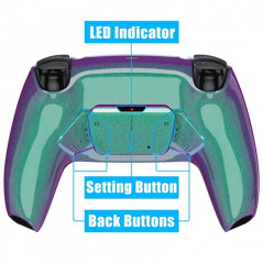 Ps5 Dualsense 4 Back Button Rise4 Mod Kit Glossy Chameleon Green Purple