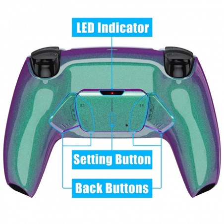 Ps5 Dualsense 4 Back Button Rise4 Mod Kit Glossy Chameleon Green Purple