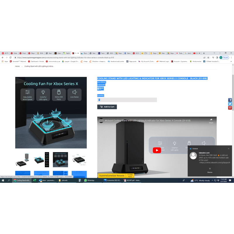 Xbox Series X Cooling Stand With Led Lighting System