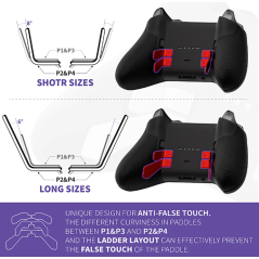 XBOX CONTROLLER ITEMS XBOX Elite / Elite Series 2 Controller SWIFT Ergonomic Back Paddle Set Metallic Vampire Red