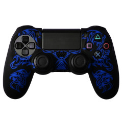 Ps4 Dualshock 4 Protection Series Silicon Skin Dragon Pattern Black / Blue PS4