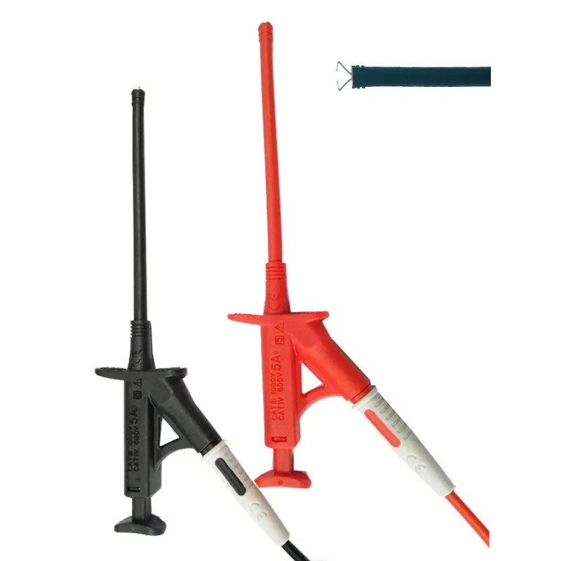 Digital Multimeter Flexible Test Leads With Spring Loaded Grabber Hook