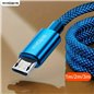 PS4 XBOX ONE 3m Braided Micro USB 2.4A Data Sync Charger Cable Blue