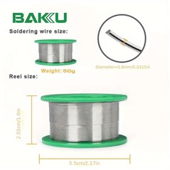 Soldering & Consumables BAKU High-purity Low-temperature Tin Lead Free No Clean Solder Wire .8mm