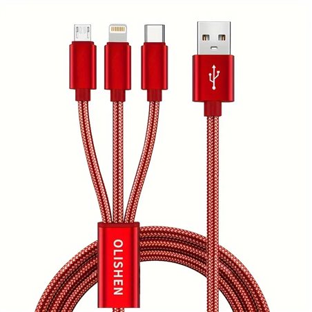 PS5 Braided 3-in-1 Charging Cable 1M Red