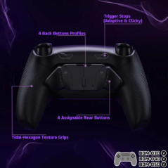 PS5 Ps5 Dualsense Controller NEW Plus MAX Edition Back Button Mod Kit Rise4 Rubberized Hope Gray BDM-030/040/050