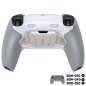 Ps5 Dualsense Controller NEW Plus MAX Edition Back Button Mod Kit Rise4 Rubberized White Metal Edition  BDM-030/040/050