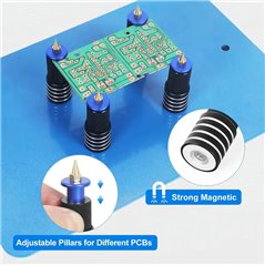 Magnetic PCB Board Holder Spring Loaded Clamp Set Dark Blue