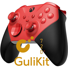 Xbox Elite Series 2 Wireless Controller RED Upgraded with Gulikit 720 TMR Drift-Free Joysticks + Paddles