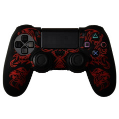 PS4 DUALSHOCK 4 PROTECTION SERIES SILICON SKIN DRAGON PATTERN  BLACK / RED
