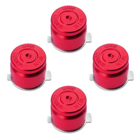 METAL BUTTON SET FOR DUALSHOCK 3 / 4 BULLET STYLE RED