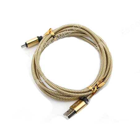 PS4 XBOX ONE 2m Braided Micro USB 2A Data Sync Charge Cable Gold