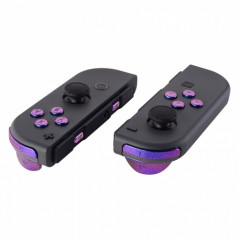 Nintendo NS JoyCon Soft Touch 16 piece Button Kit Glossy Chameleon Blue / Purple