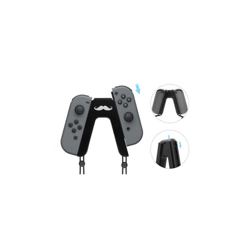 Switch Joycon Grip with Strap Holder Black
