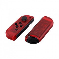 NS Switch Joy-con Left and Right Replacement Case Set Clear Transparent Red