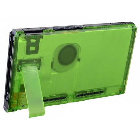 NS Switch Console Backplate With Kickstand Transparent Clear Green