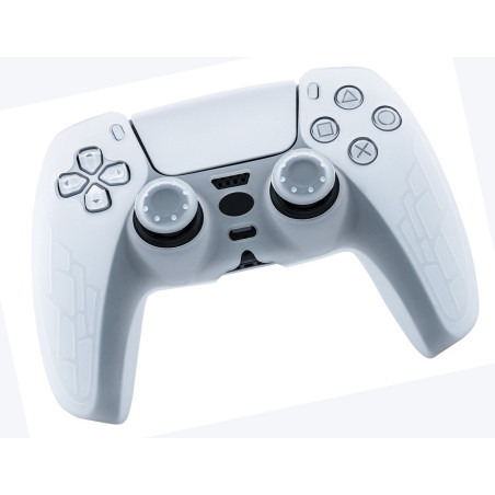 DS5 CONTROLLER SILICONE GLOVE WITH THUMBSTICKS TRANSPARENT WHITE