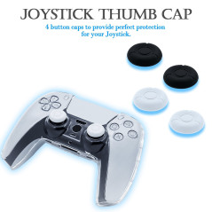 Dualshock 5 DS5 Controller EVA Hardtop Case with Crystal Shell and Thumbsticks