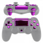 Dualshock 4 DS4 V2 Controller Button Set Glossy Chrome Purple with Touchpad Cover