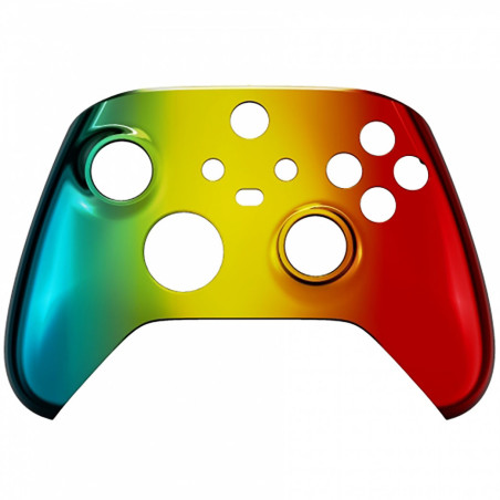 XBOX SERIES S/X Controller Front Faceplate Chrome Series Glossy Chrome Gradient Green Gold Red