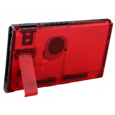 NS Switch Console Backplate With Kickstand Transparent Clear Red