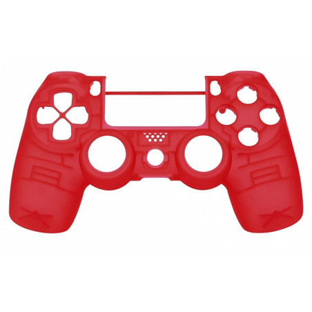 PS4 Dualshock 4 V2 Front Faceplate Soft Touch Clear Red