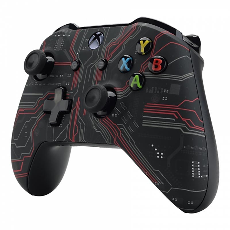 XBOX ONE S Controller Front Faceplate Art Series Soft Touch Red Black