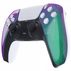 PS5 Dualsense Controller Front Shell With Touchpad Gloss Chameleon Green Purple